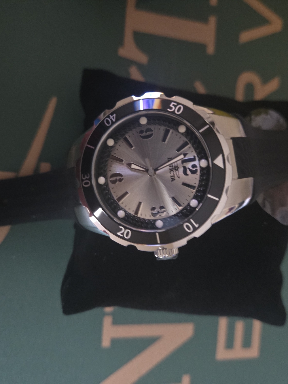 Invicta Women's Angel Halo Black and Silver Dive-Style Watch